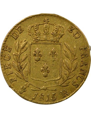 Louis XVIII au Buste Habillé 20 francs Or 1815 Londres