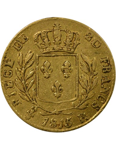 Louis XVIII au Buste Habillé 20 francs Or 1815 Londres