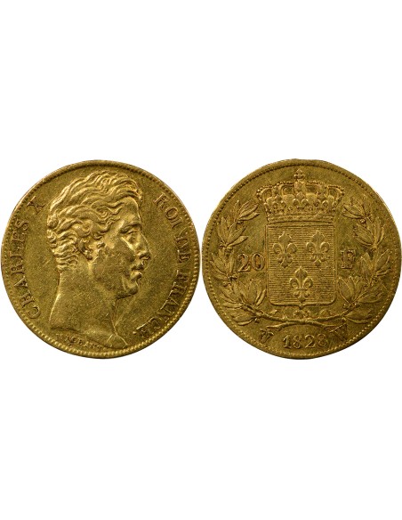 Charles X Charles X - 20 Francs Or - 1828 W Lille 20 francs Or 1828 W Lille