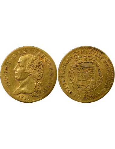 Sardaigne Victor-Emmanuel Ier de Savoie Victor Emmanuel I - 20 Lire Or - 1818 L Turin 20 lire Or 1818 T Turin