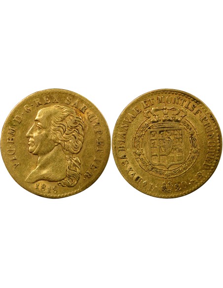 Sardaigne Victor-Emmanuel Ier de Savoie Victor Emmanuel I - 20 Lire Or - 1818 L Turin 20 lire Or 1818 T Turin
