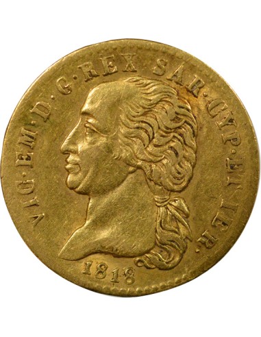 Sardaigne Victor-Emmanuel Ier de Savoie Victor Emmanuel I - 20 Lire Or - 1818 L Turin 20 lire Or 1818 T Turin
