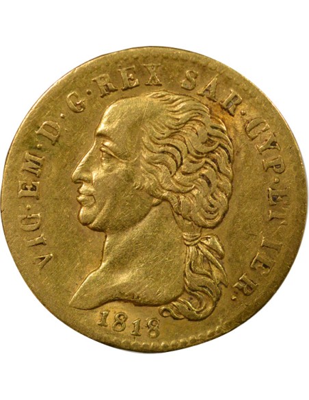 Sardaigne Victor-Emmanuel Ier de Savoie Victor Emmanuel I - 20 Lire Or - 1818 L Turin 20 lire Or 1818 T Turin