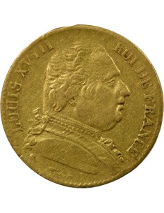 Louis XVIII au Buste Habillé 20 francs Or 1814 K Bordeaux 2