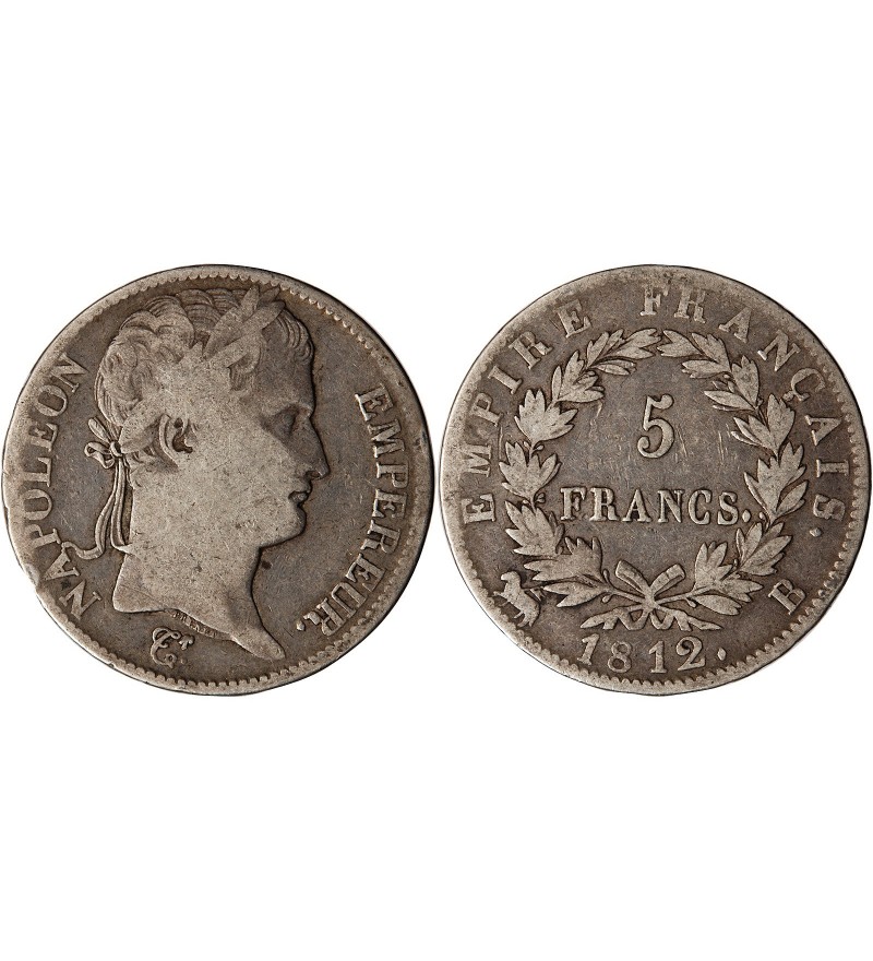 NAPOLEON Ier﻿ - 5 FRANCS 1812 B ROUEN