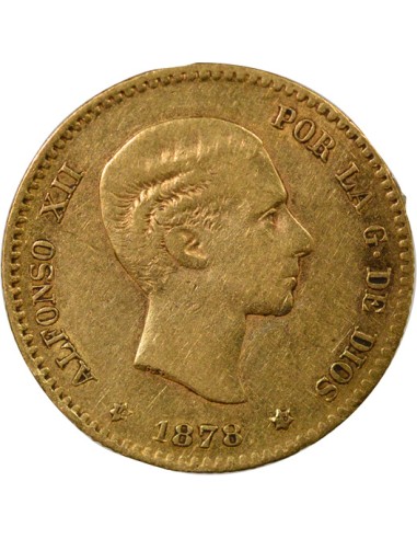 Espagne Alphonse XII d'Espagne Alphonse XII - 10 Pesetas Or - 1878 (1878) Madrid E M M 10 pesetas Or 1878 (1878) AI Madrid
