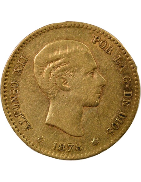 Espagne Alphonse XII d'Espagne Alphonse XII - 10 Pesetas Or - 1878 (1878) Madrid E M M 10 pesetas Or 1878 (1878) AI Madrid