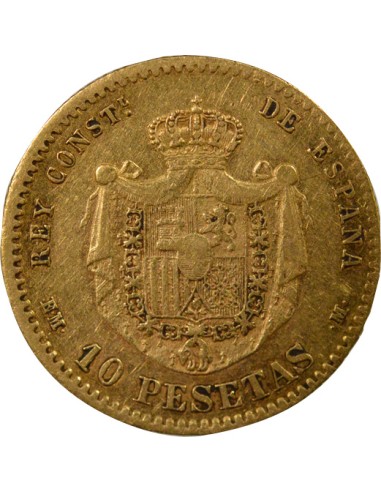 Espagne Alphonse XII d'Espagne Alphonse XII - 10 Pesetas Or - 1878 (1878) Madrid E M M 10 pesetas Or 1878 (1878) AI Madrid