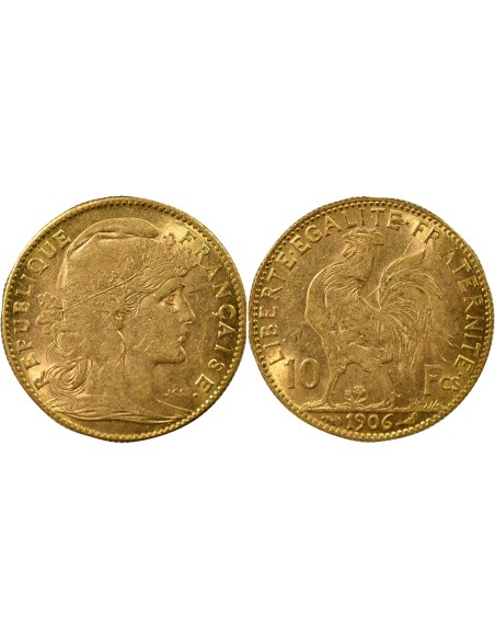 Coq 10 francs Or 1906 A Paris