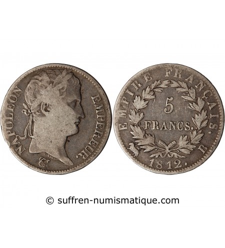 NAPOLEON Ier﻿ - 5 FRANCS 1812 B ROUEN