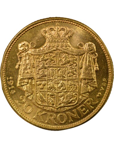 Danemark Christian X Christian X - 20 Kroner Or - 1914 Copenhague 20 kroner Or 1914 Copenhague