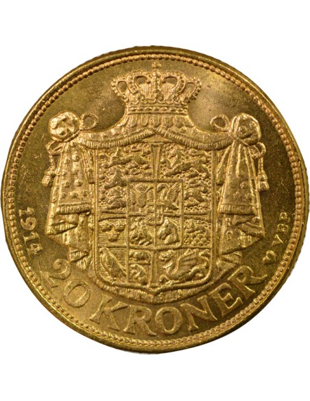 Danemark Christian X Christian X - 20 Kroner Or - 1914 Copenhague 20 kroner Or 1914 Copenhague