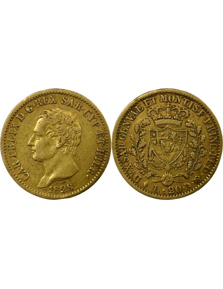 Sardaigne Charles Félix Charles Félix - 20 Lire Or - 1828 L Turin 20 lire Or 1828 T Turin