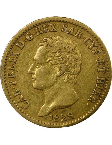 Sardaigne Charles Félix Charles Félix - 20 Lire Or - 1828 L Turin 20 lire Or 1828 T Turin