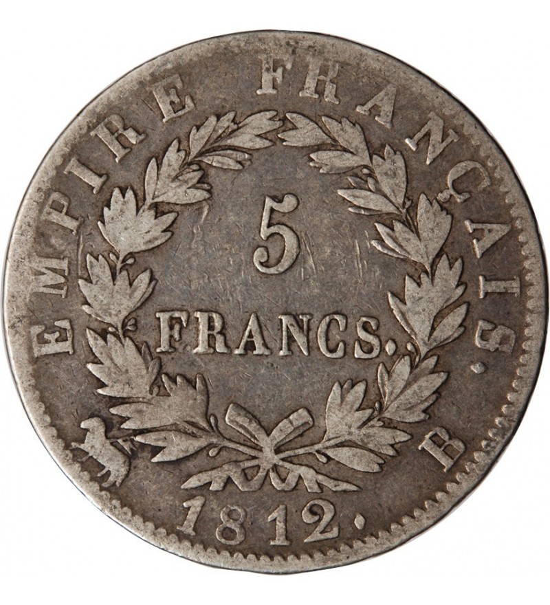 NAPOLEON Ier﻿ - 5 FRANCS 1812 B ROUEN