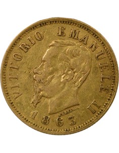 Italie Victor Emmanuel II Victor Emmanuel II - 10 Lire Or - 1863 T Turin 10 lire Or 1863 T Turin 2