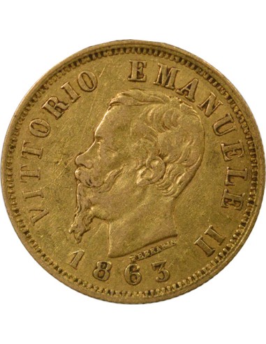 Italie Victor Emmanuel II Victor Emmanuel II - 10 Lire Or - 1863 T Turin 10 lire Or 1863 T Turin