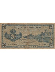 Indo-Chine Fr. 20 Piastres - ND (1942-45) - P.65 20 piastres 1942