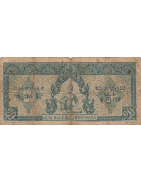 Indo-Chine Fr. 20 Piastres - ND (1942-45) - P.65 20 piastres 1942