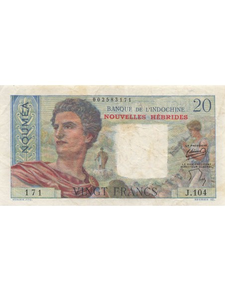 Nouvelles Hébrides 20 Francs - ND (1951-63) - P.8a 20 francs 1951