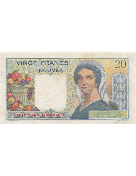 Nouvelles Hébrides 20 Francs - ND (1951-63) - P.8a 20 francs 1951