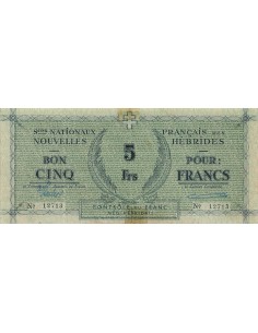 Nouvelles Hébrides 5 Francs - ND (1943) - P.1 5 francs 1943