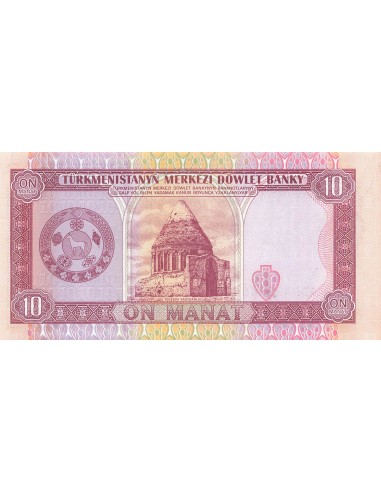 Turkménistan 10 Manat - ND (1993) - P.3 10 manat 1993