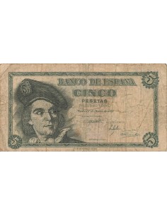 Espagne 5 Pesetas - 1948 - P.136 5 pesetas 1948