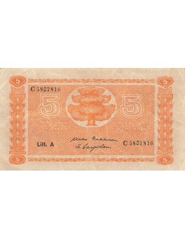 Finlande 5 Markaa - 1945 - P.76 5 marka 1945