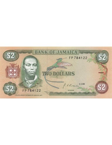 Jamaïque 2 Dollars - 1990 - P.69 2 dollars 1990