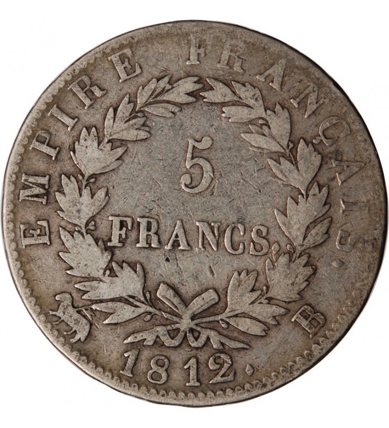 NAPOLEON Ier﻿ - 5 FRANCS 1812 B ROUEN