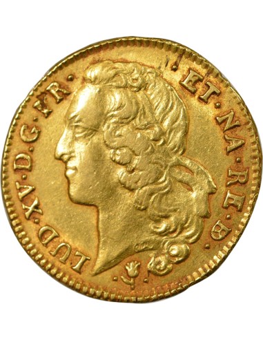 Louis XV au Bandeau 2 louis d'or Or 1754 Pau (Vache)