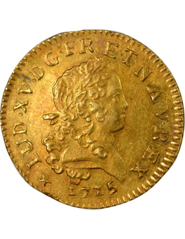 Louis XV Mirliton aux Palmes Longues 1 louis d'or Or 1725 H La Rochelle