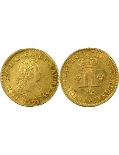 Louis XV Aux Deux L Couronnés 1 louis d'or Or 1721 A - Paris