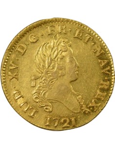 Louis XV Aux Deux L Couronnés 1 louis d'or Or 1721 A - Paris 2