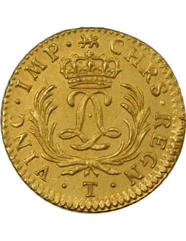 Louis XV Mirliton aux Longues Courtes 1 louis d'or Or 1724 T Nantes