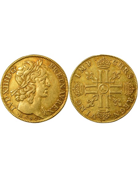 Louis XIII A la Mèche Courte 2 louis d'or Or 1640 A - Paris