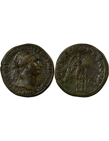 Rome Empire Trajan Victoires sur les Daces 1 sesterce Laiton 107 R Rome