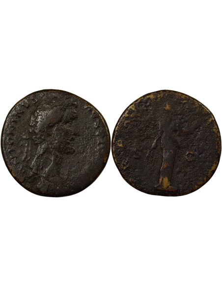 Rome Empire Antonin le Pieux Fides debout 1 sesterce Laiton 139 R Rome