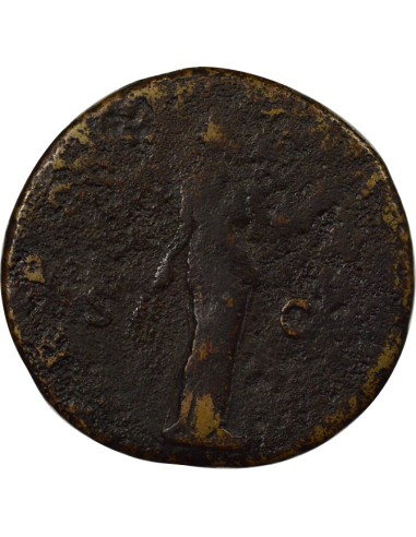 Rome Empire Antonin le Pieux Fides debout 1 sesterce Laiton 139 R Rome