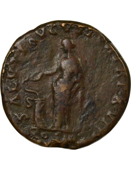 Rome Empire Marc Aurèle Salus debout 1 sesterce Laiton 163 R Rome