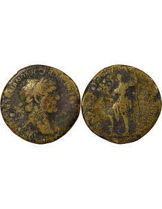 Rome Empire Trajan Empereur & Dace 1 sesterce Laiton 107 R Rome
