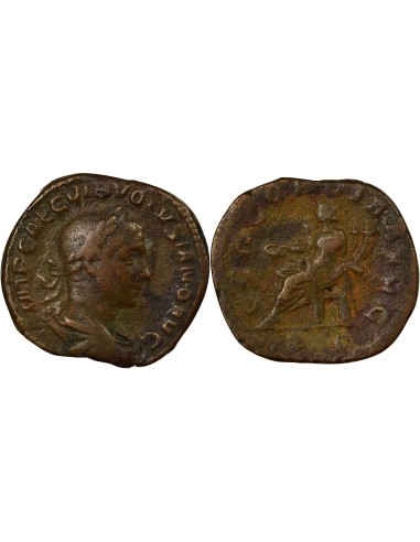 Rome Empire Volusien Concordia assise 1 sesterce Cuivre 251-252 R Rome