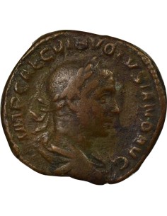 Rome Empire Volusien Concordia assise 1 sesterce Cuivre 251-252 R Rome 2