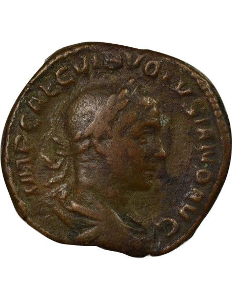 Rome Empire Volusien Concordia assise 1 sesterce Cuivre 251-252 R Rome