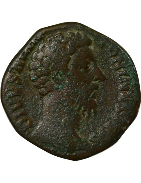 Rome Empire Marc Aurèle Bûcher Funéraire 1 sesterce Laiton 180 R Rome