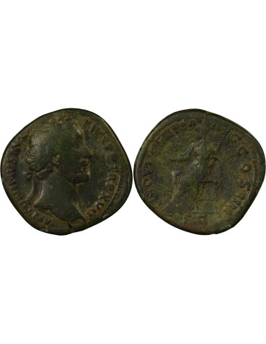 Rome Empire Antonin le Pieux Indulgencia assise 1 sesterce Laiton 153-154 R Rome