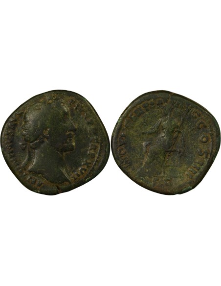 Rome Empire Antonin le Pieux Indulgencia assise 1 sesterce Laiton 153-154 R Rome