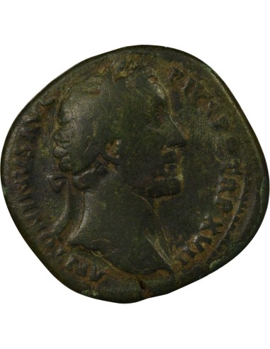Rome Empire Antonin le Pieux Indulgencia assise 1 sesterce Laiton 153-154 R Rome