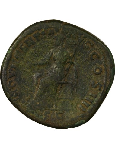 Rome Empire Antonin le Pieux Indulgencia assise 1 sesterce Laiton 153-154 R Rome